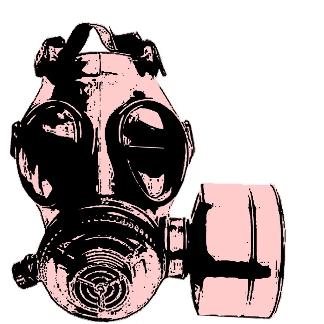 Pink and Black Gas Mask