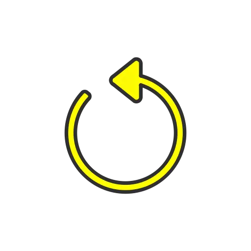 Yellow Circular Arrow Icon for Refresh or Loop