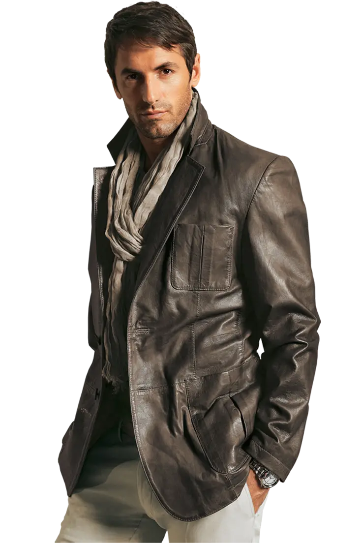 Stylish Gentleman in Leather Jacket