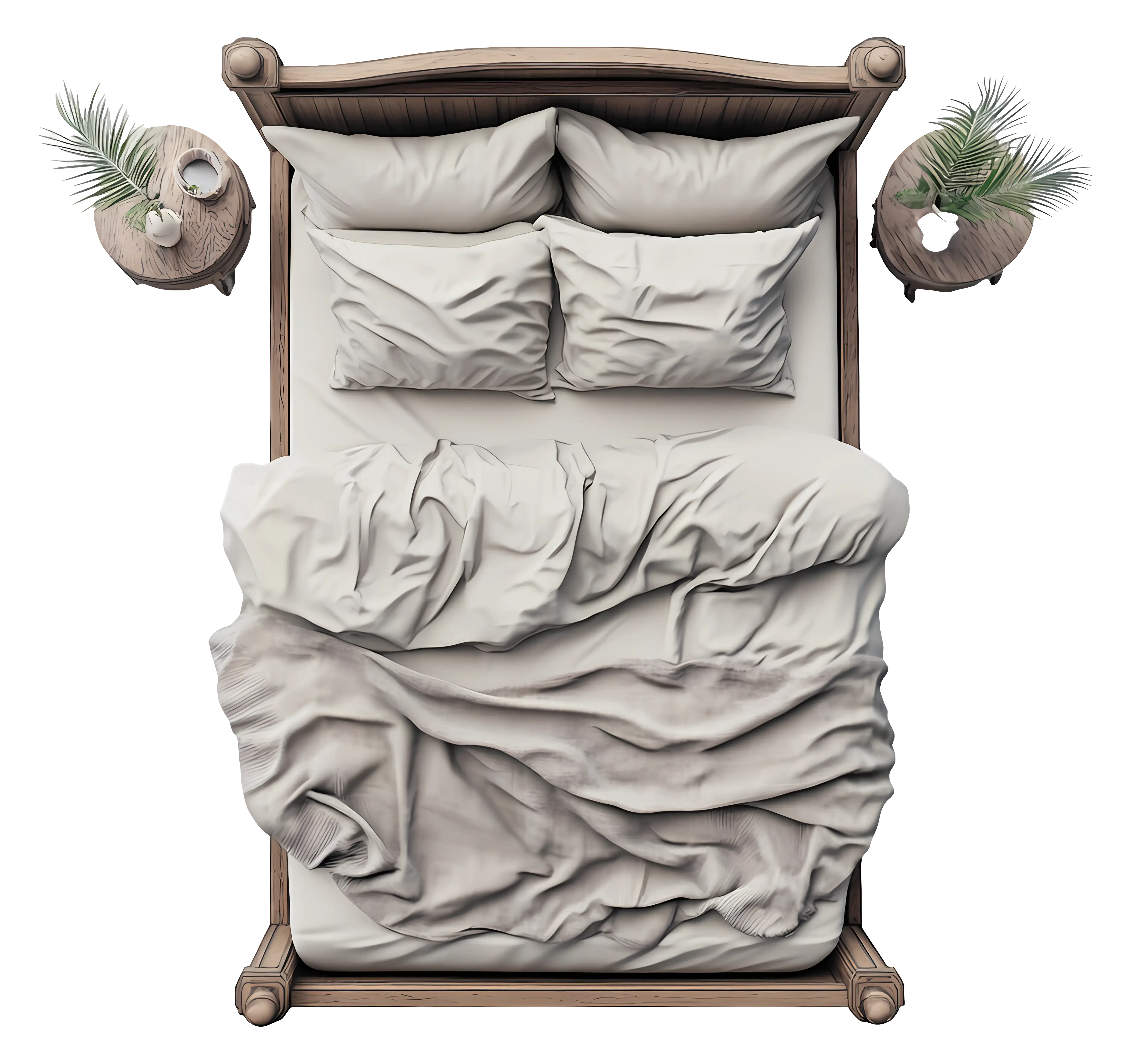 Comfortable Bed with Pillows