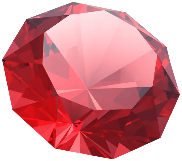 Red Faceted Gemstone Illustration