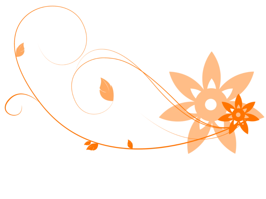 Decorative Orange Floral Swirl Design