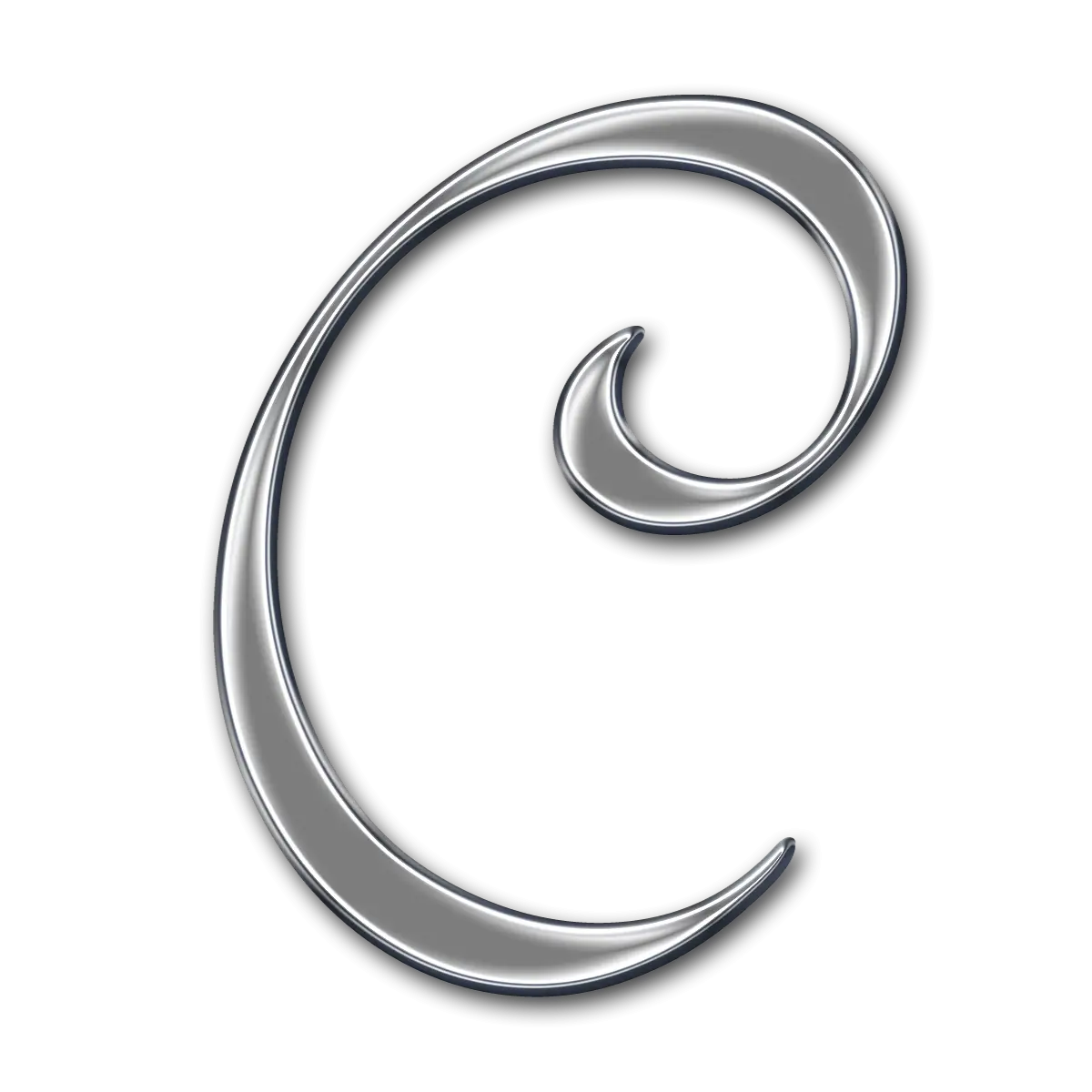 Metallic Swirl Symbol with Silver Shine