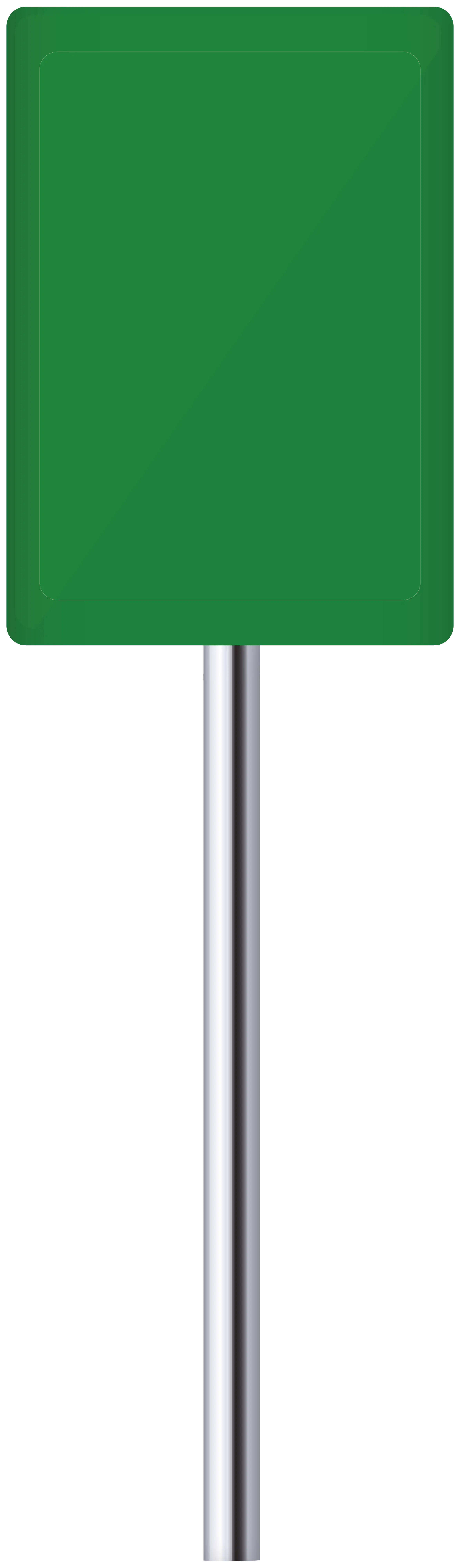 Blank Green Sign on Pole