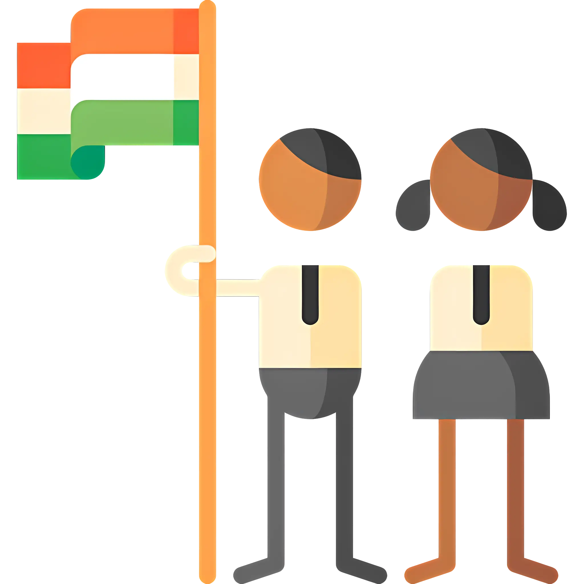 Children Holding Indian Flag