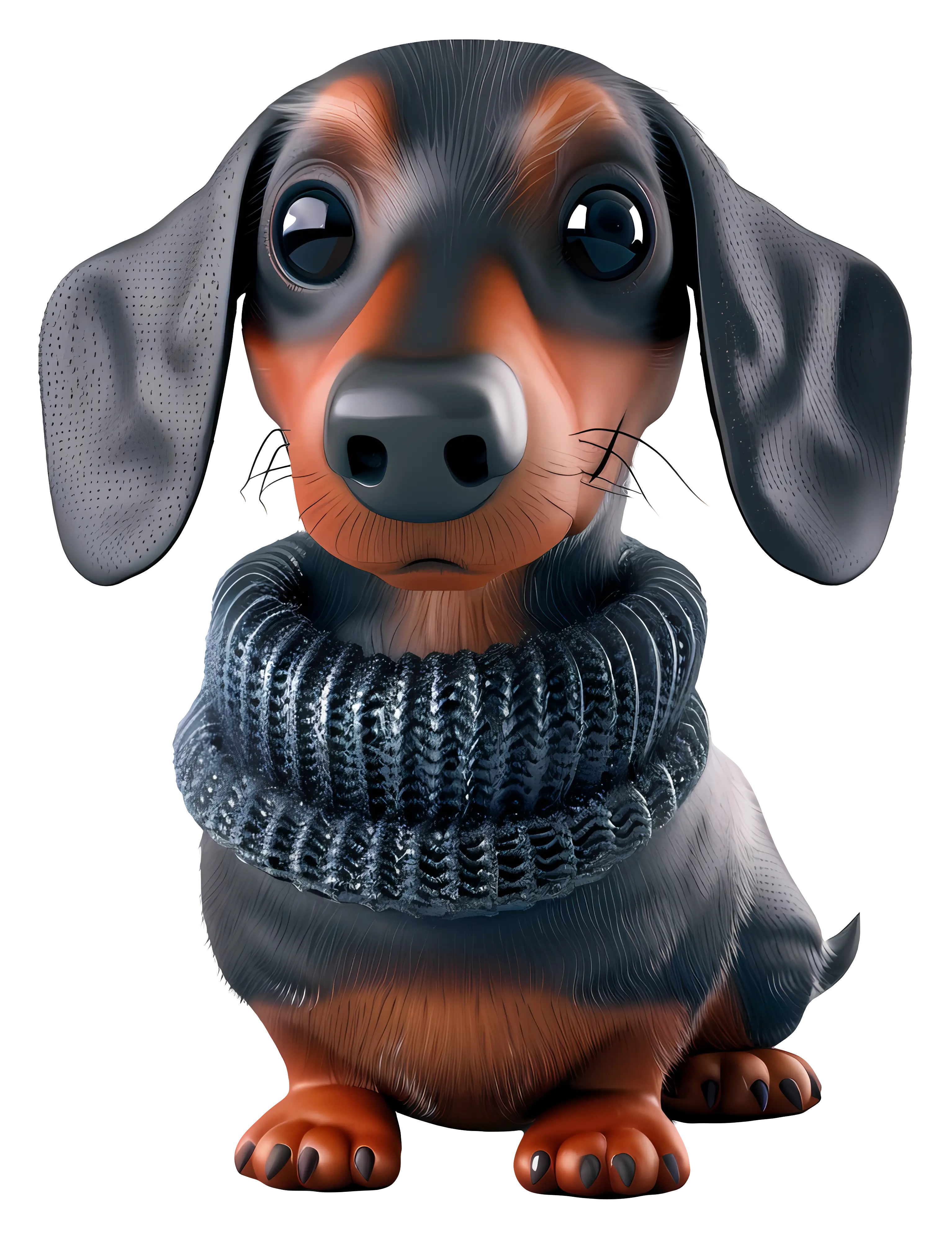 Dachshund Wearing a Sweater