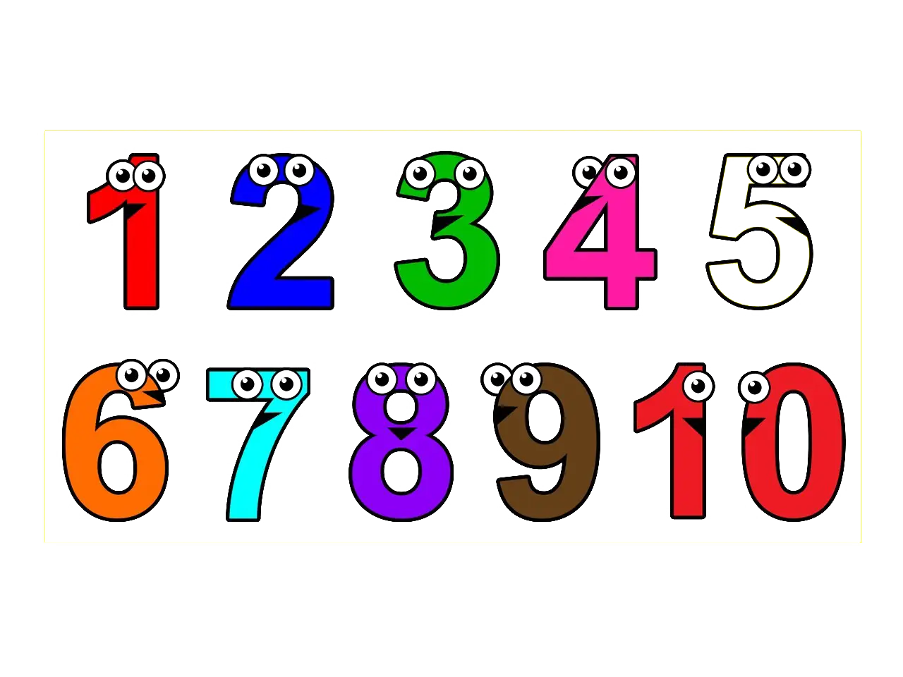 Colorful Cartoon Numbers