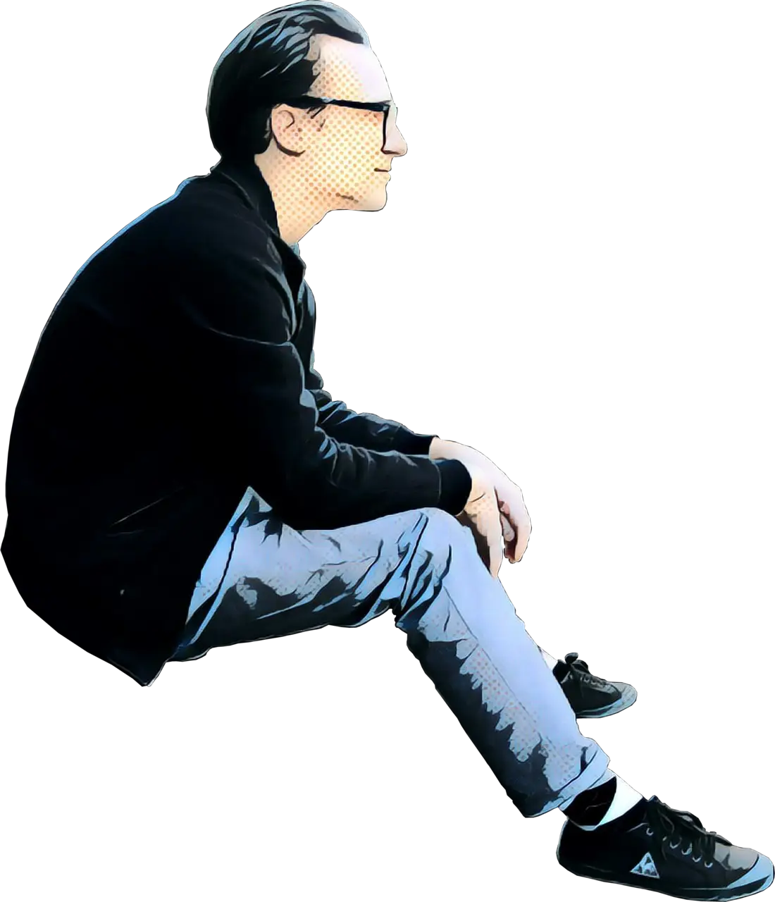 Man Sitting Casually