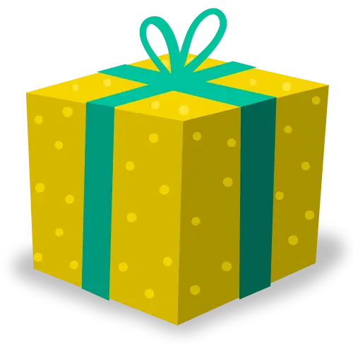 Yellow Wrapped Gift Box with Bow