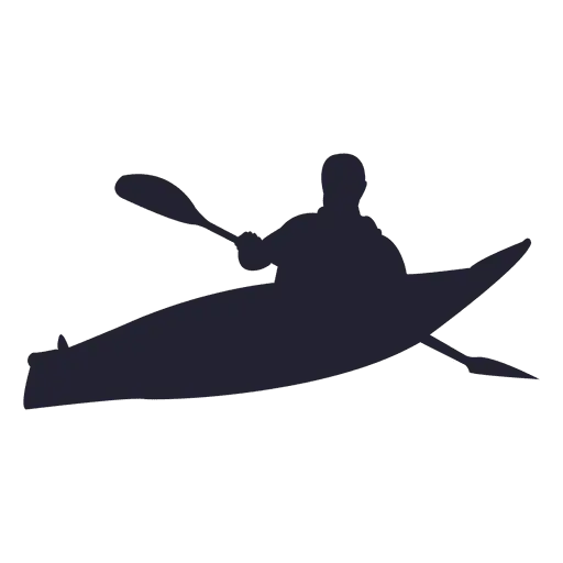 Silhouette of a Kayaker Paddling