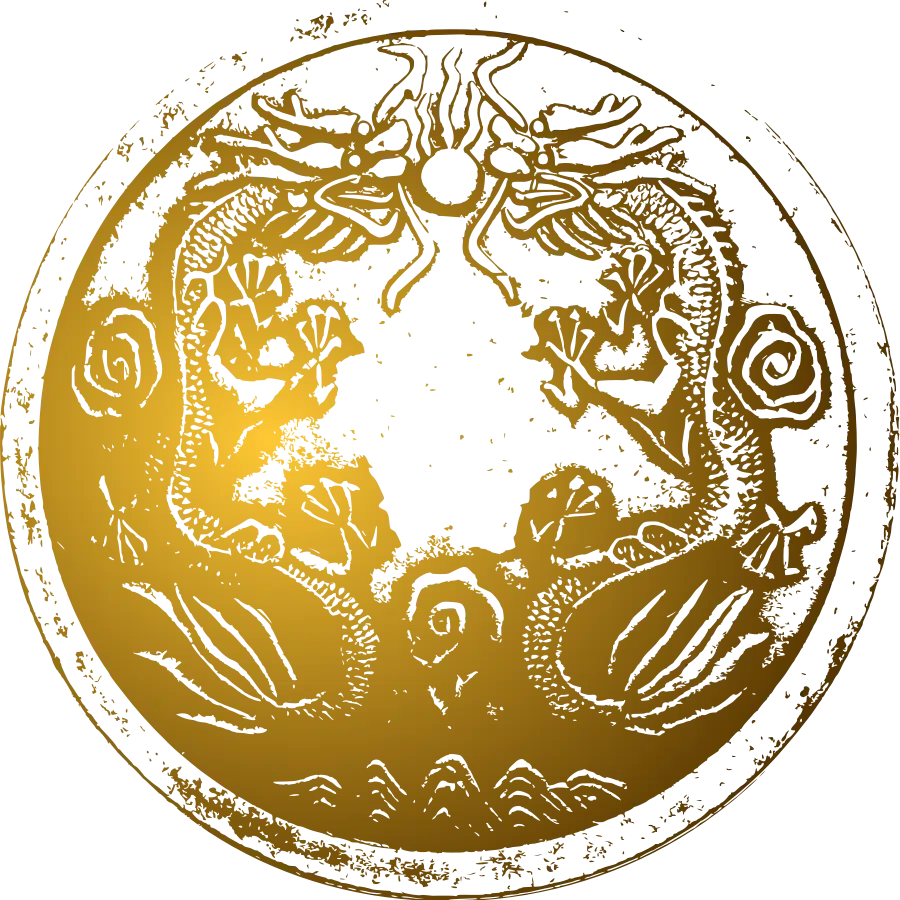Golden Dragon Medallion Emblem
