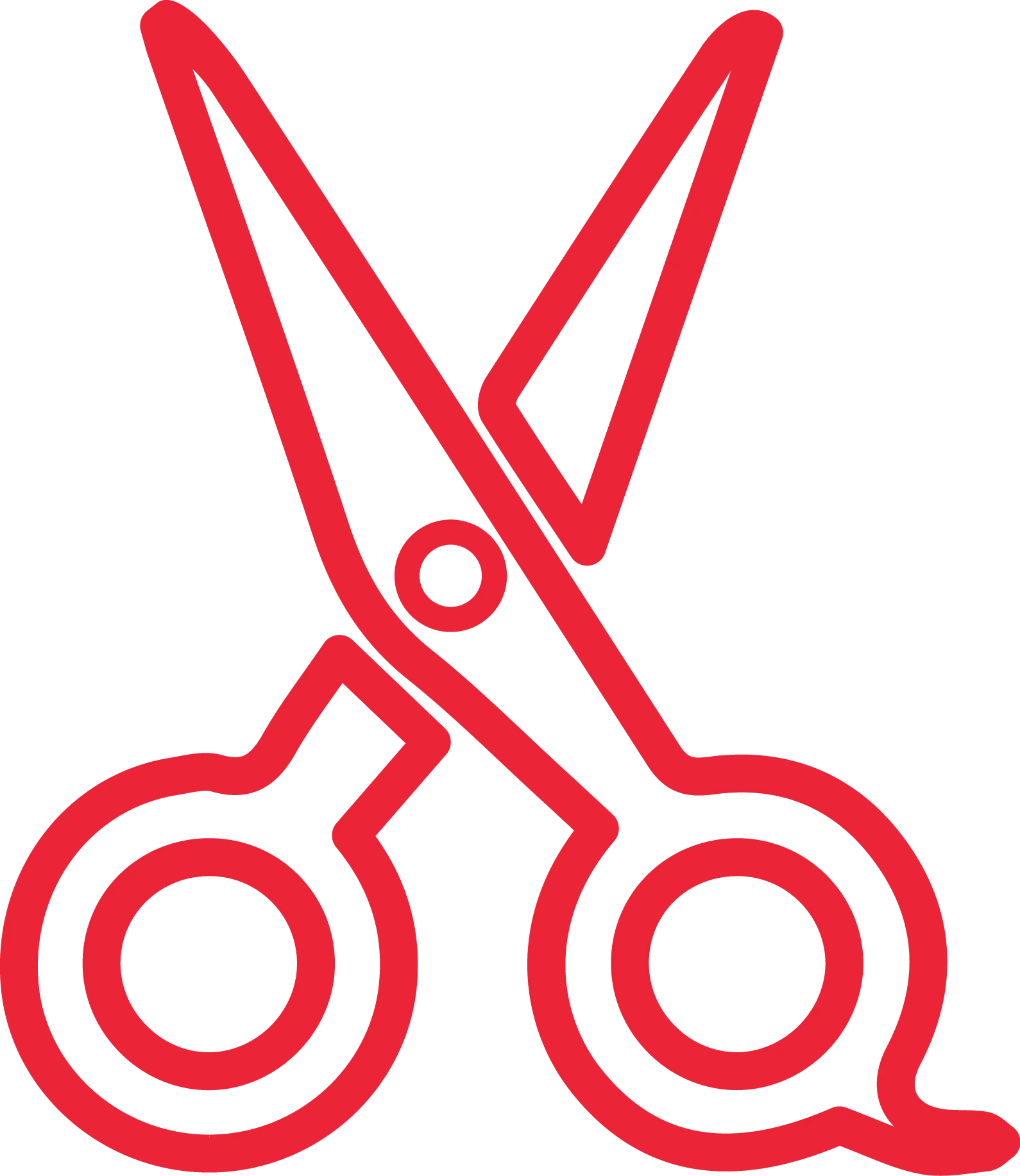 Red Scissors for Craft and Office Use