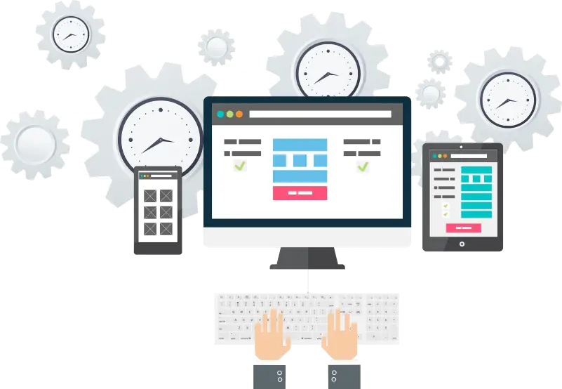 Web Design Concept with Hands Typing