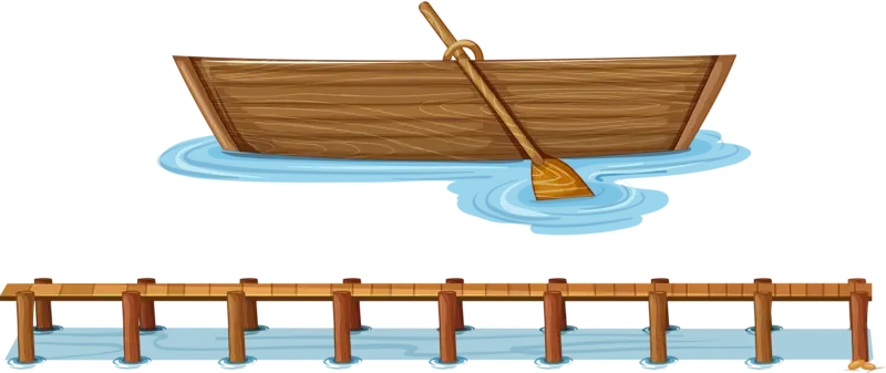 Wooden Boat and Dock