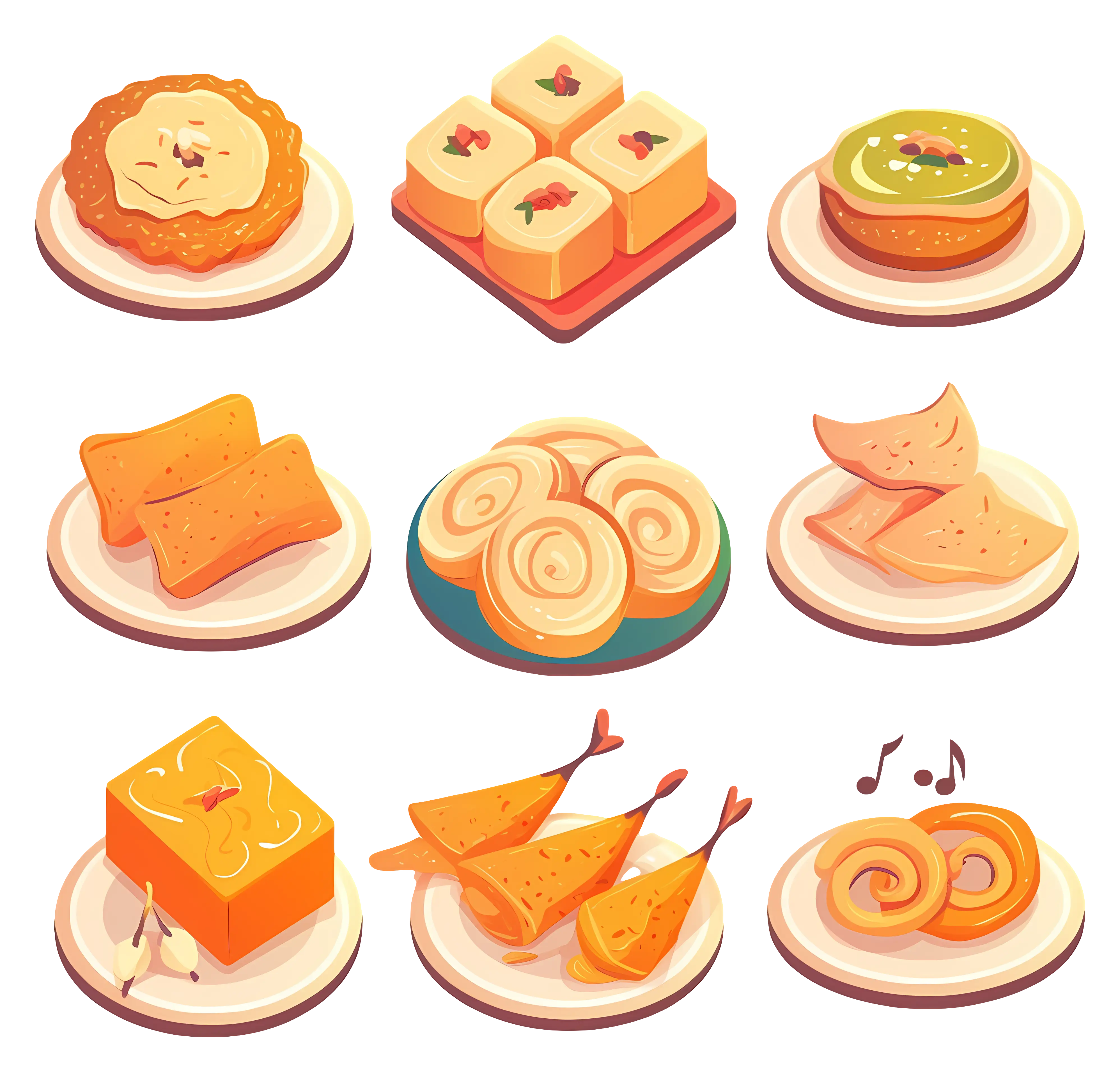 Variety of Sweet Treats on Beautiful Plates
