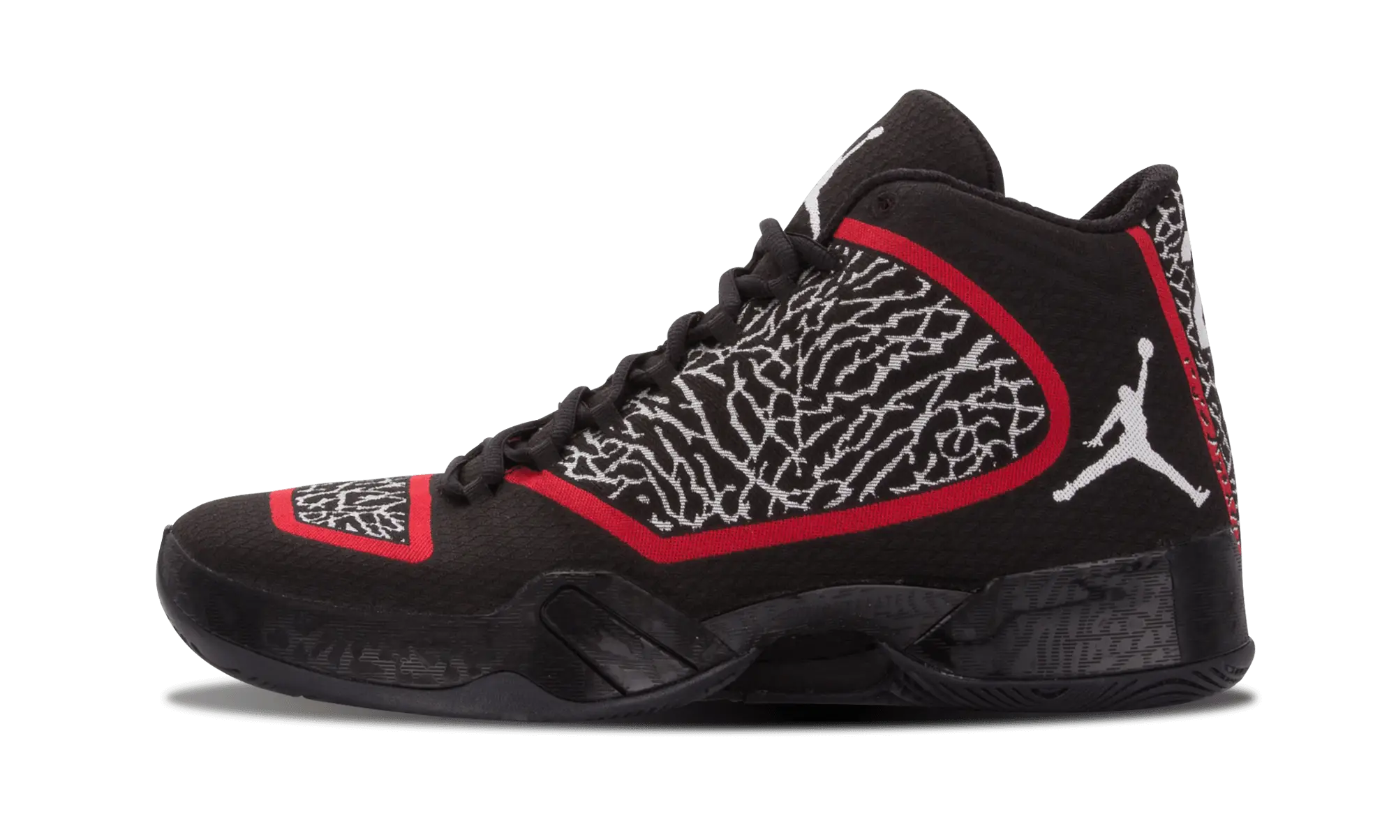 Black Sport Shoe with Red Details