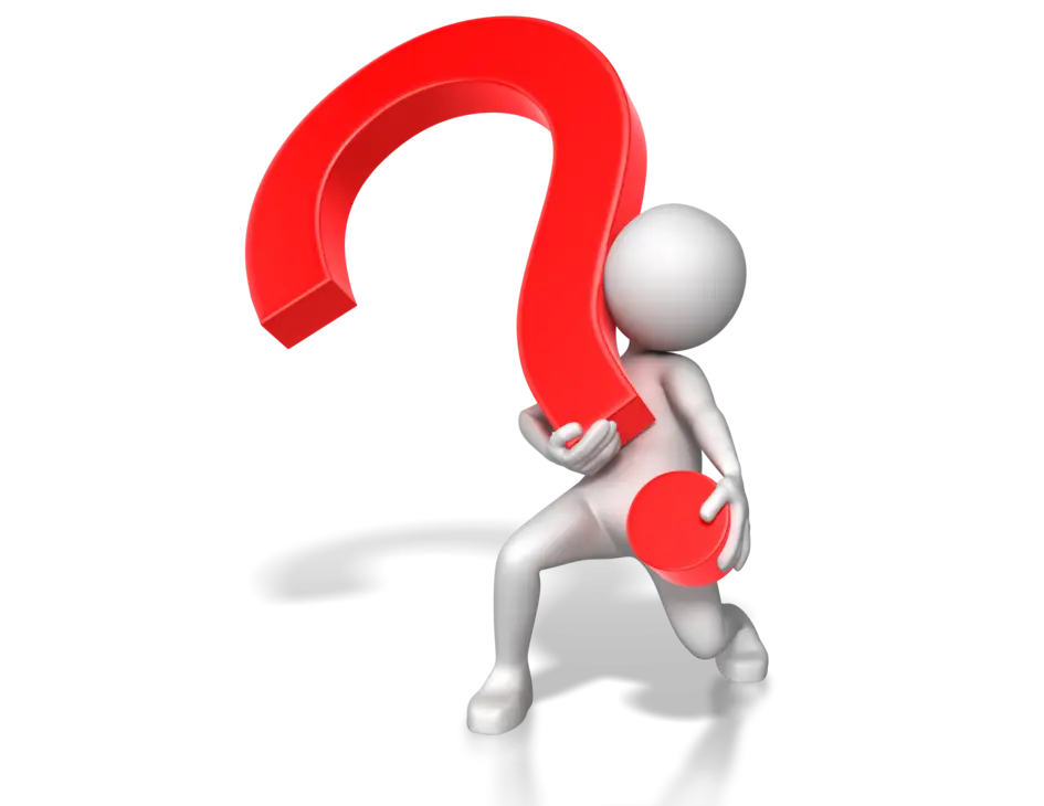 3D Red Question Mark Figure