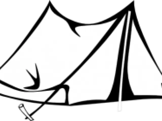Black and White Camping Tent Illustration