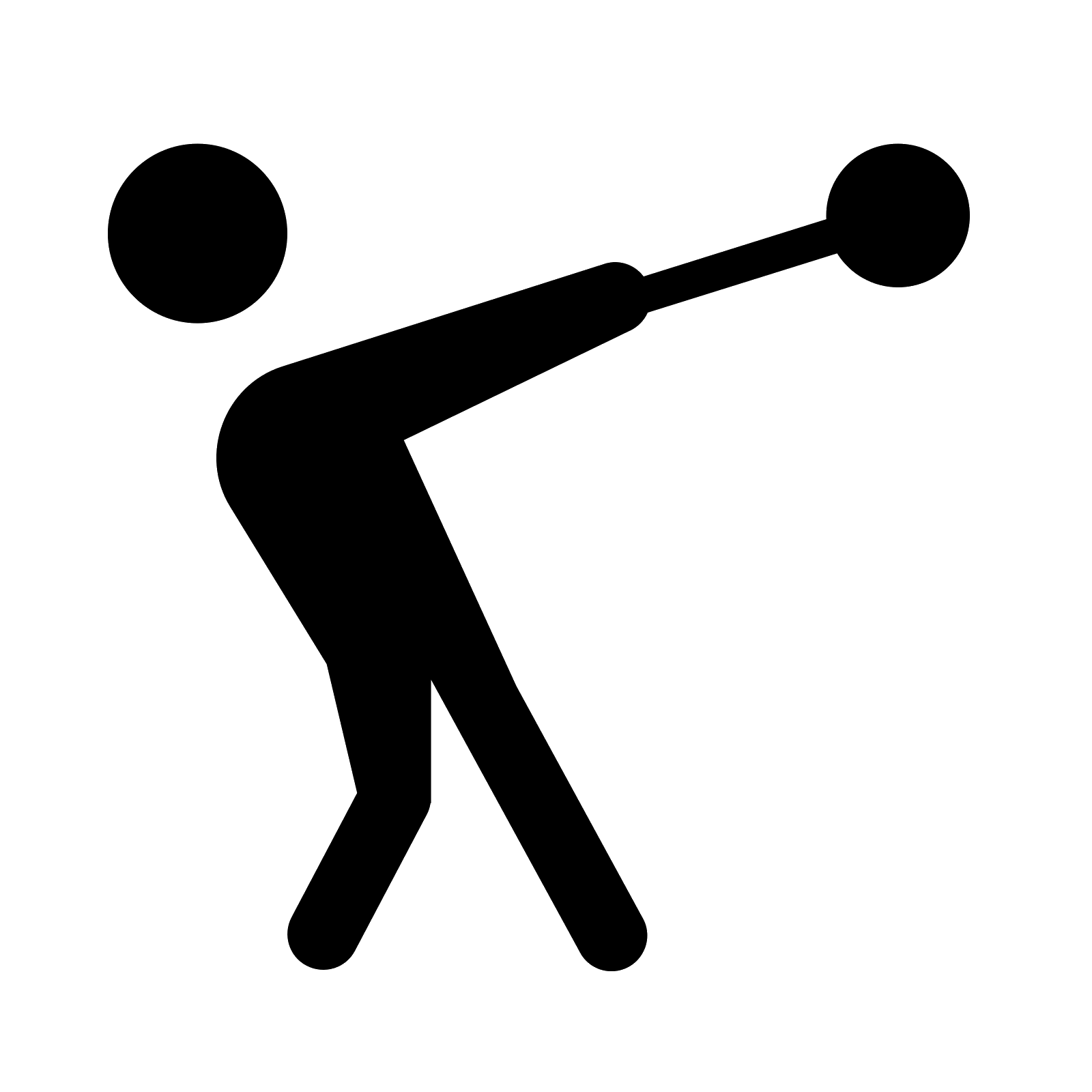 Stick Figure Throwing Hammer Symbol