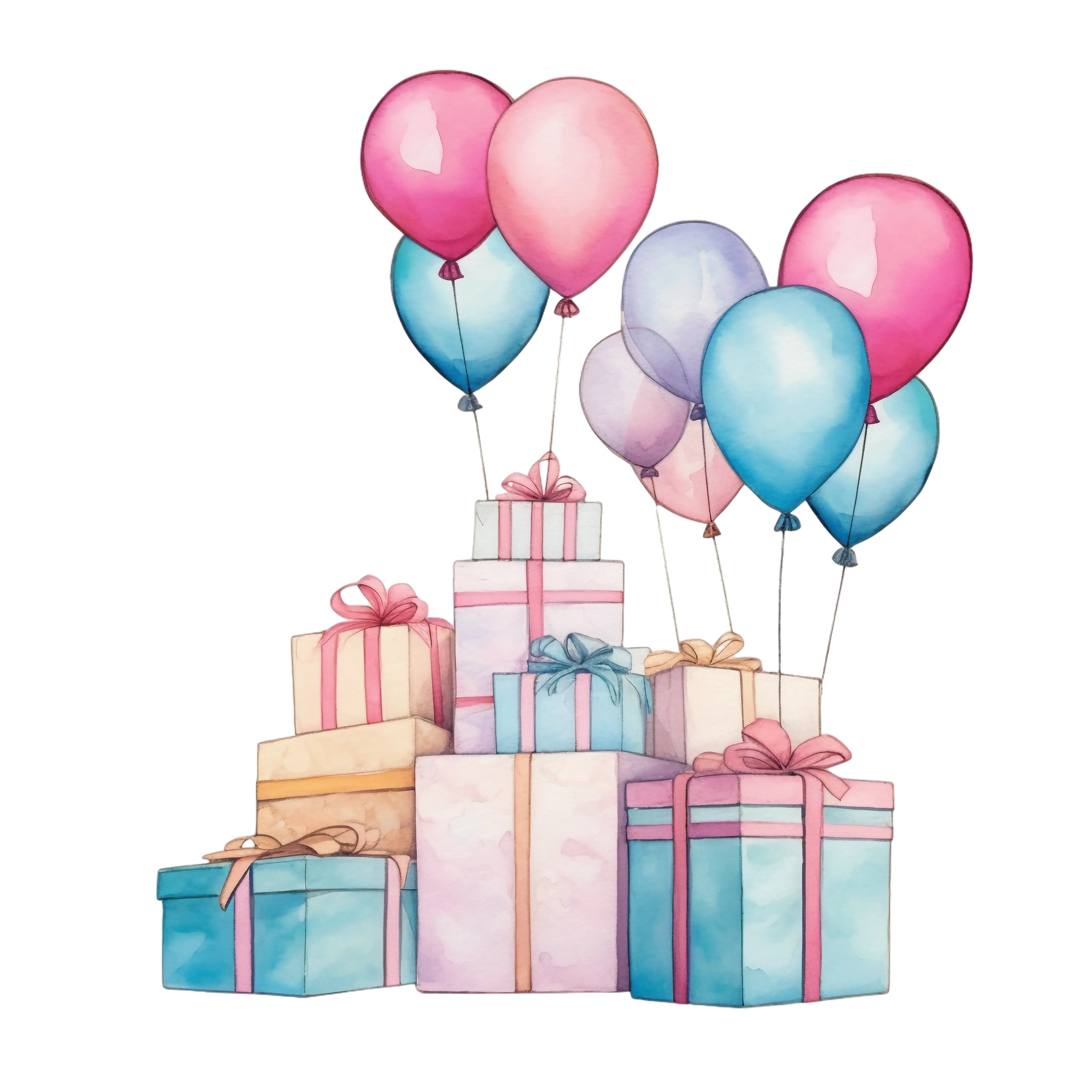Gift Boxes with Balloons for Party Decor