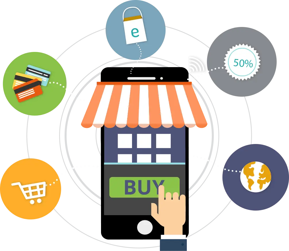 Mobile E-Commerce Shopping Illustration Design