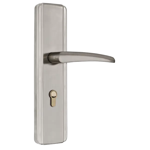 Modern Silver Door Handle with Lock