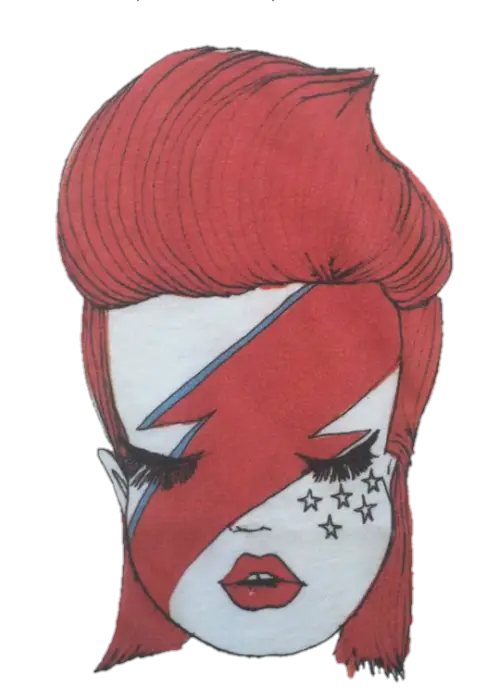 Artistic Face Drawing with Red Hair