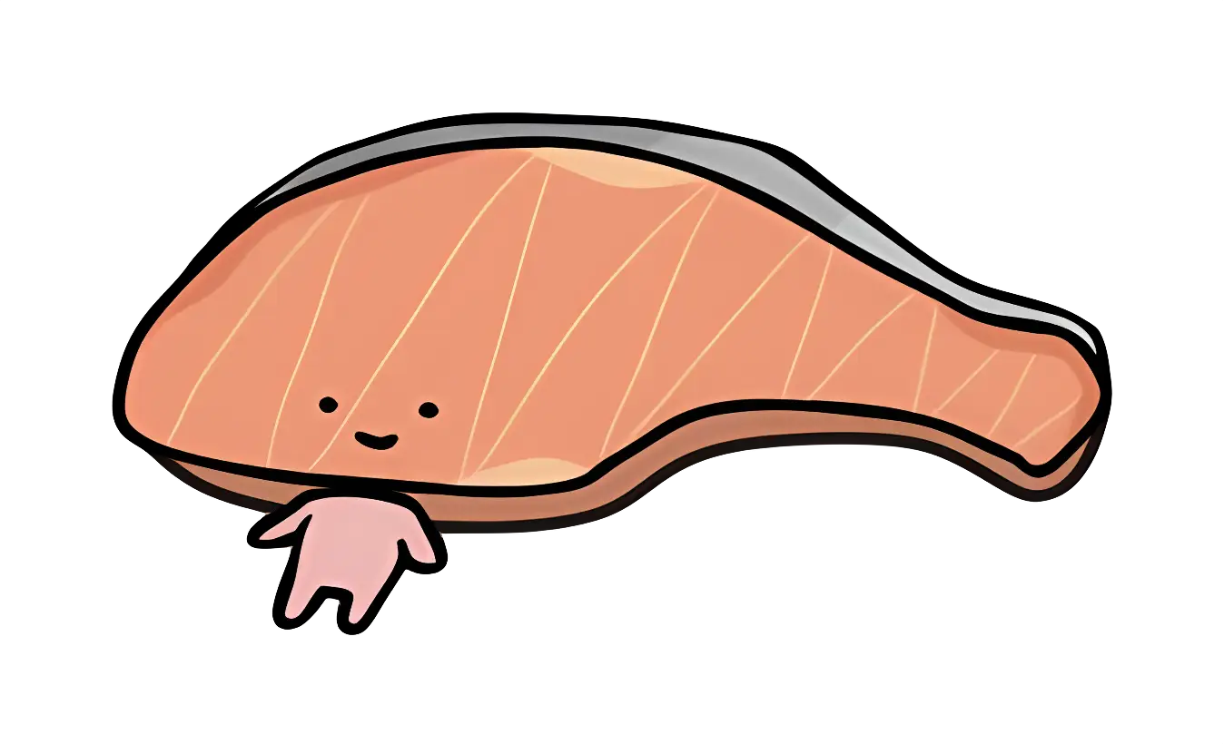 Cute Salmon Character with a Smile