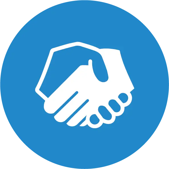 Blue Handshake Icon for Collaboration Themes