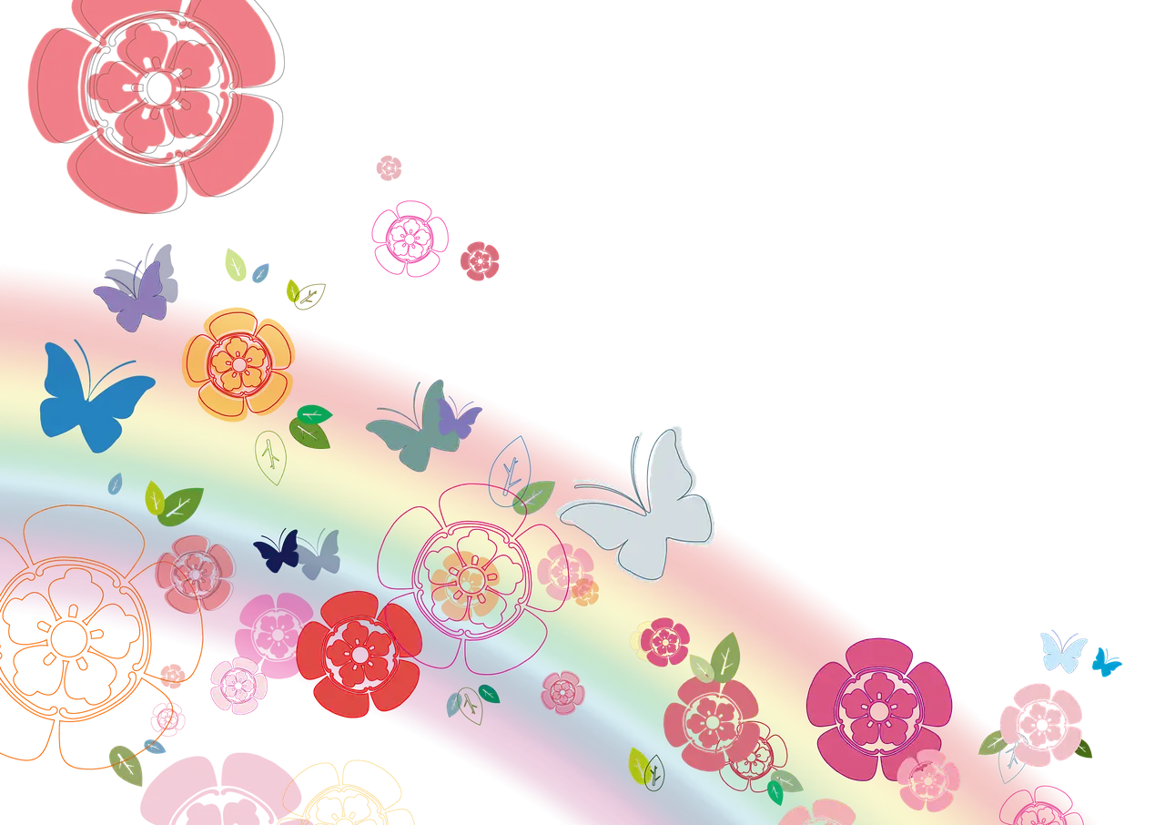 Colorful Flowers and Butterflies
