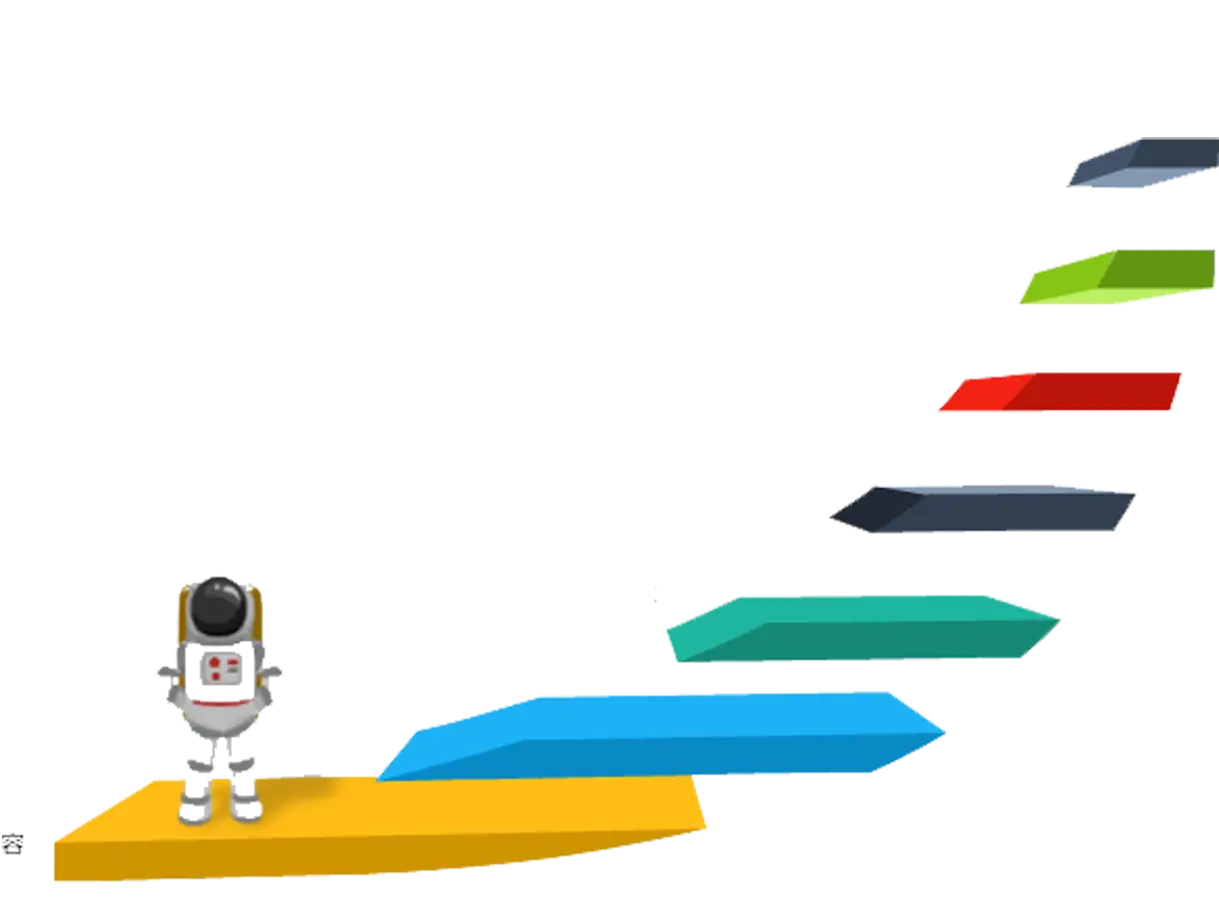 Astronaut on Colorful Steps