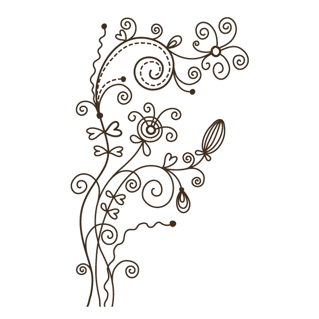 Intricate Brown Floral Sketch Art