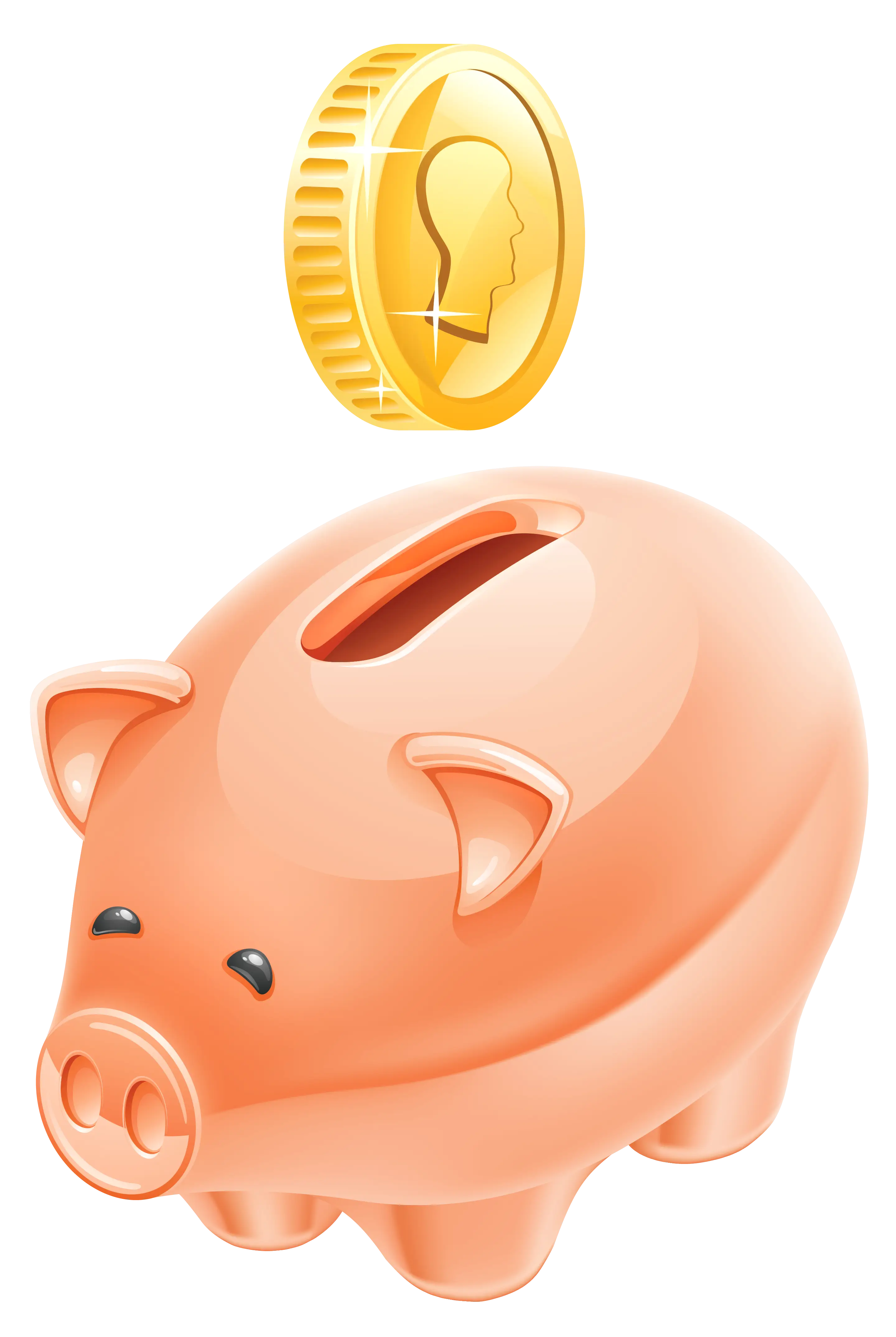 Piggy Bank with Coin