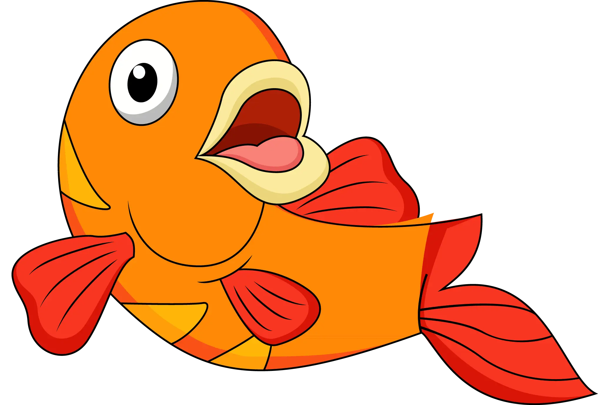 Cartoon Orange Fish Illustration