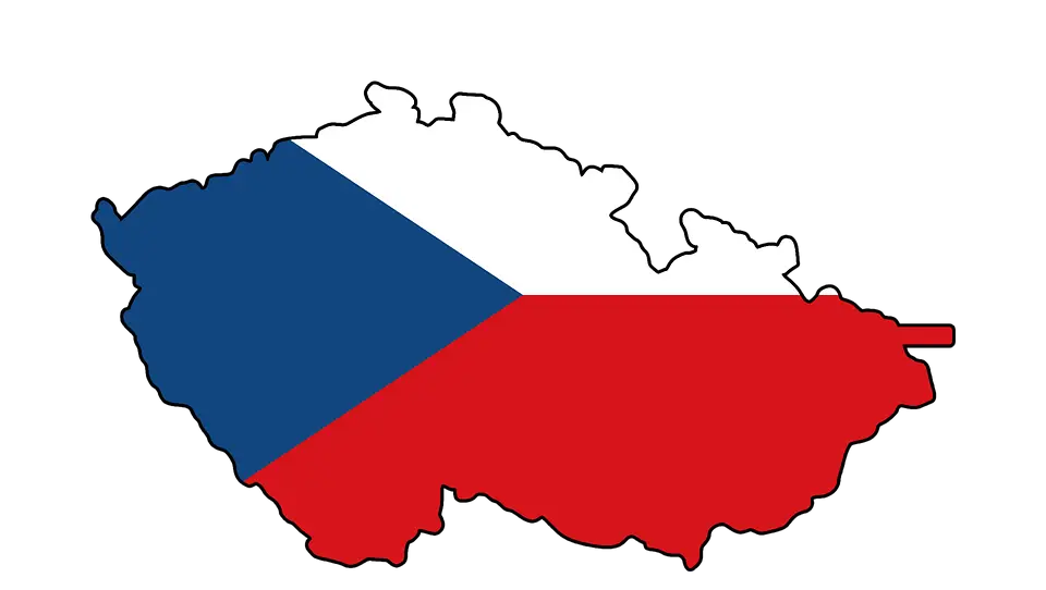 Czech Republic Flag Inside Country Map