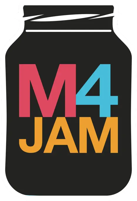 M4JAM Logo with Colorful Text