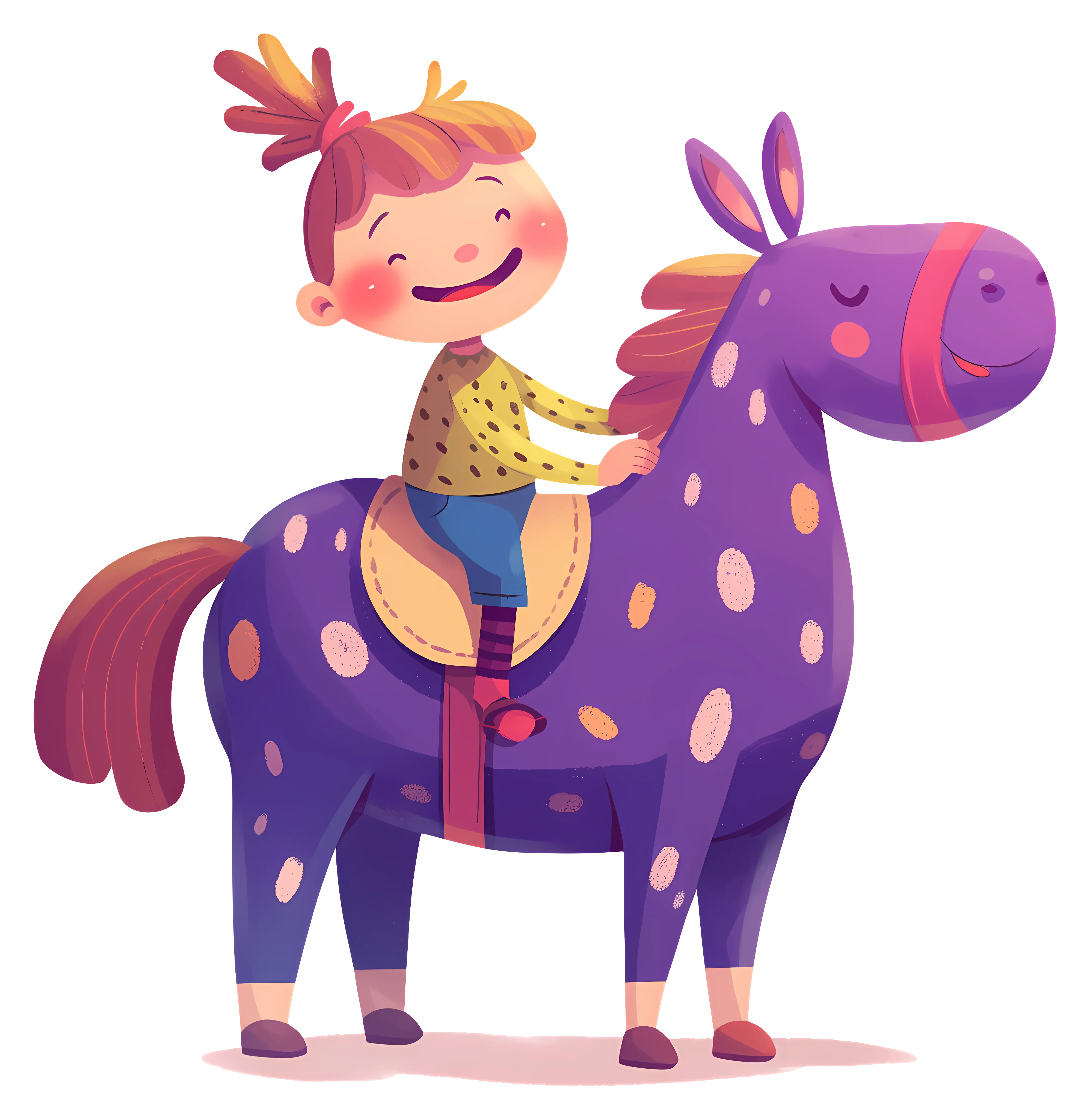 Girl Riding a Purple Horse