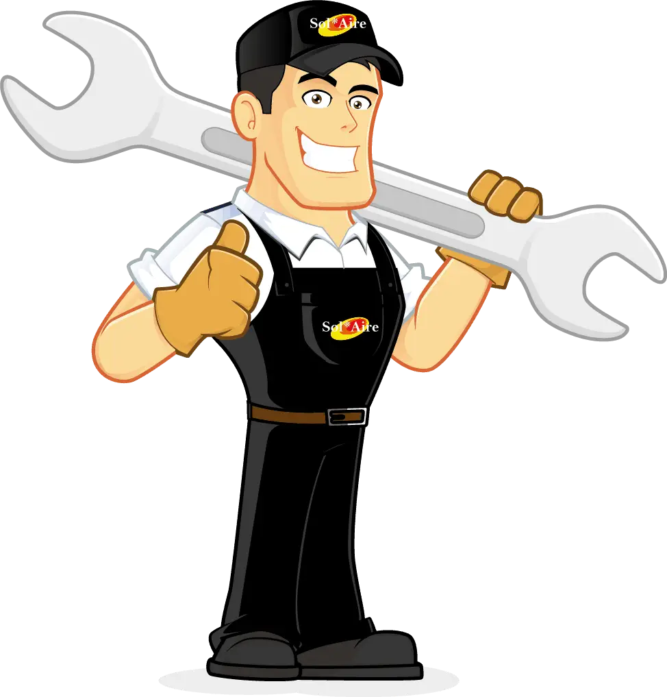 Cartoon Plumber with Wrench