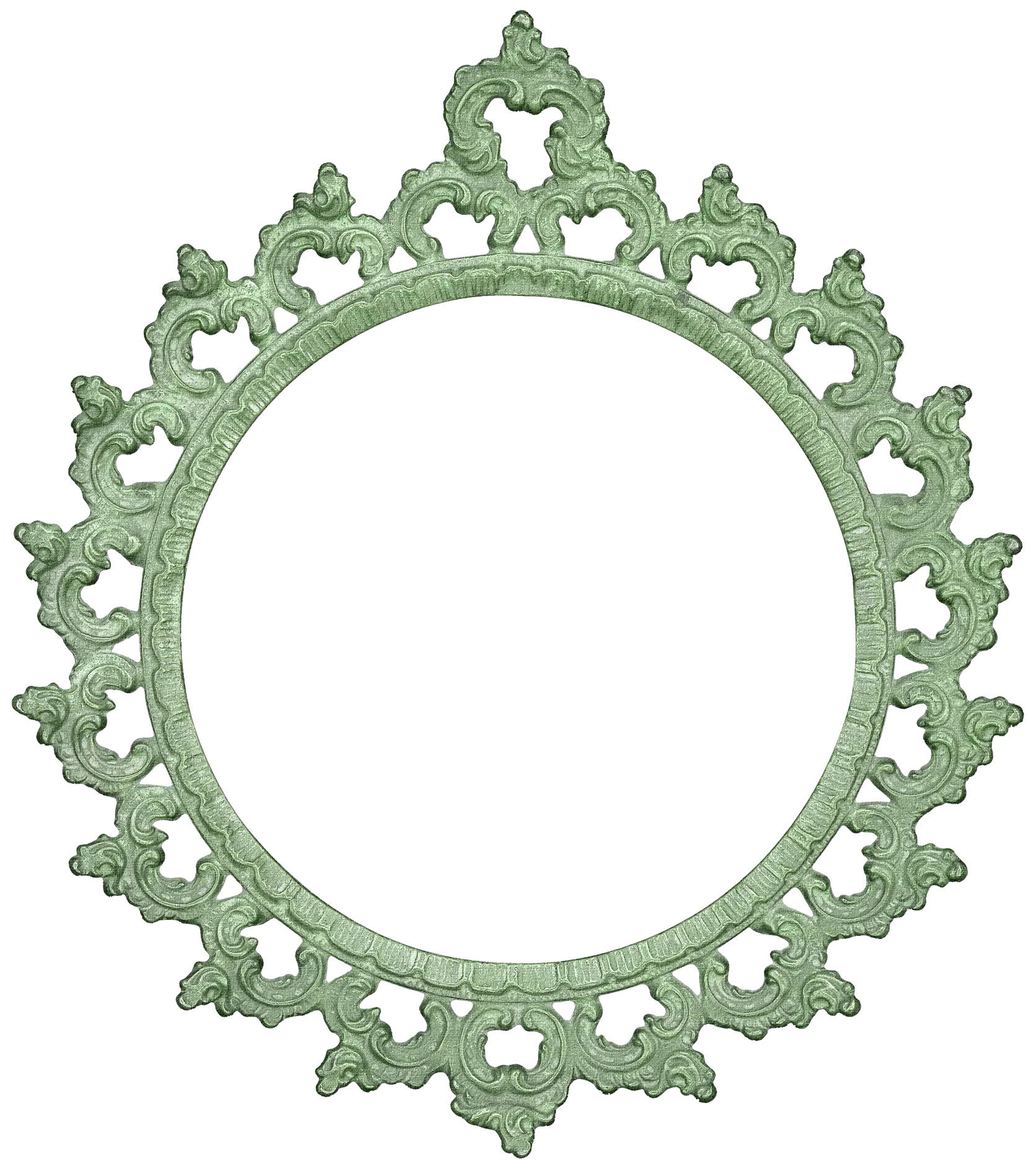 Green Ornate Circular Frame