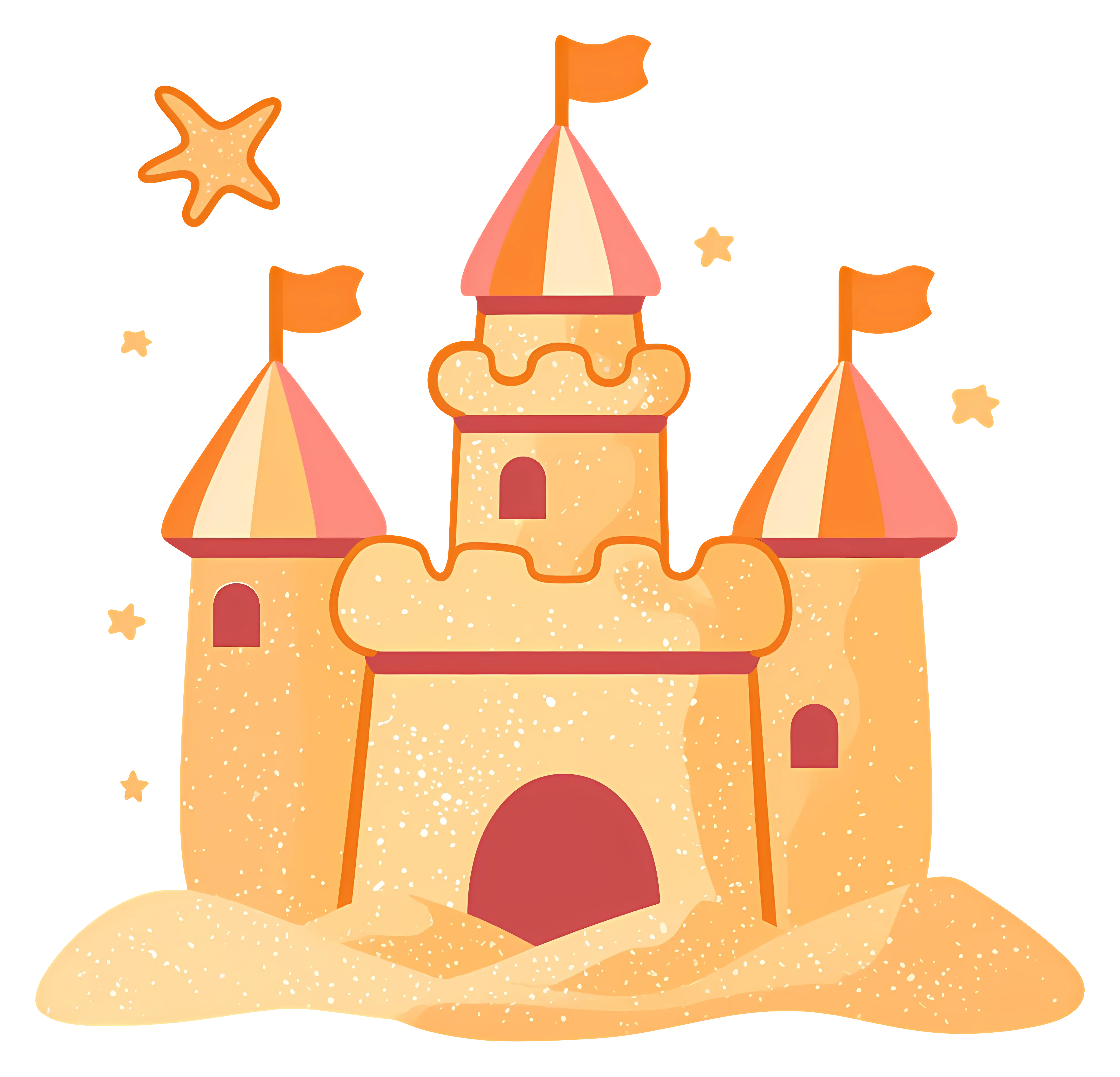 Charming Sandcastle with Flags