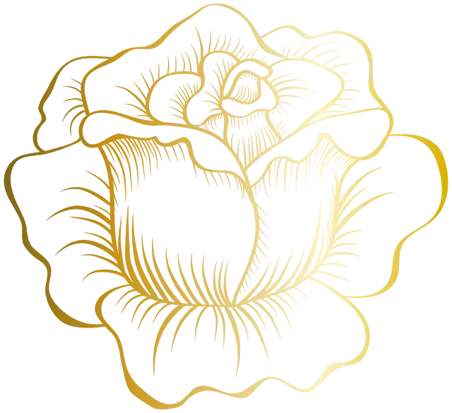 Golden Floral Sketch for Elegant Decoration