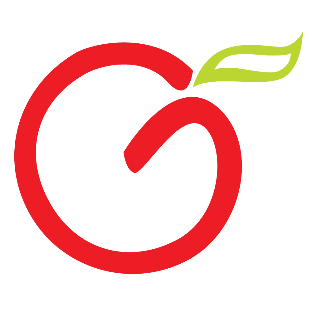 Red Apple Logo with Leaf