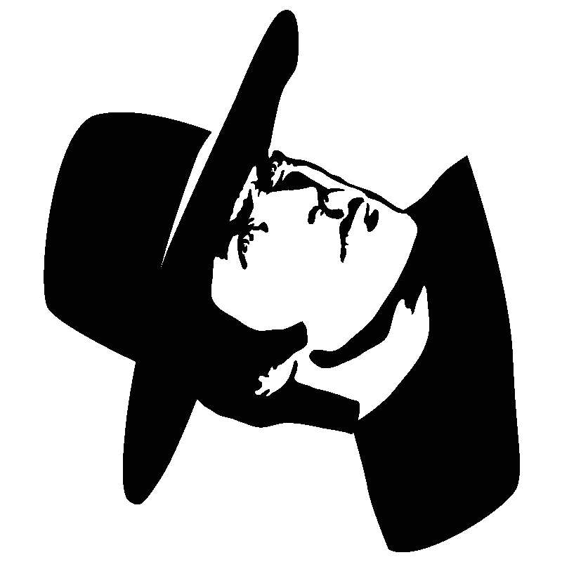 Silhouette of Cowboy with Hat
