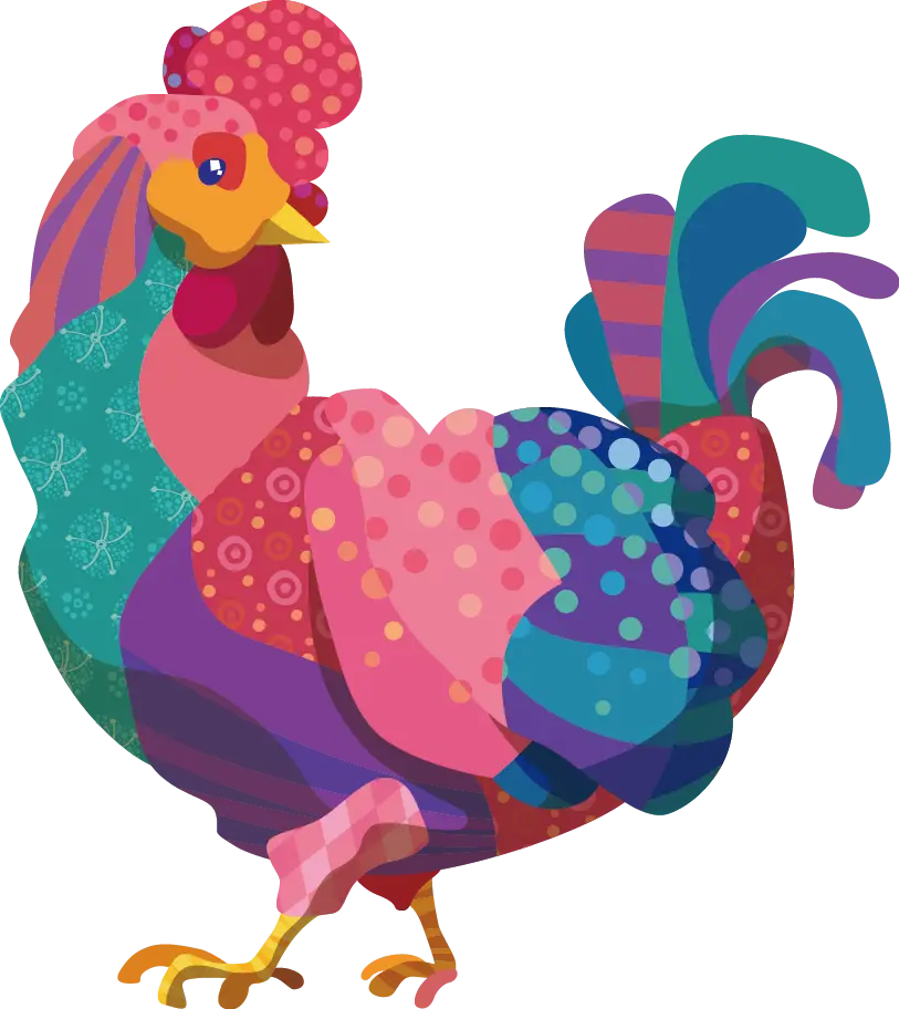 Colorful Rooster Illustration