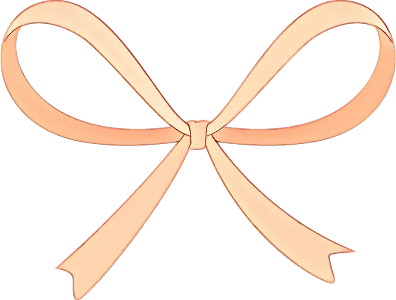 Peach Ribbon Bow Decoration
