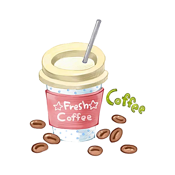 Fresh Coffee Cup with Beans