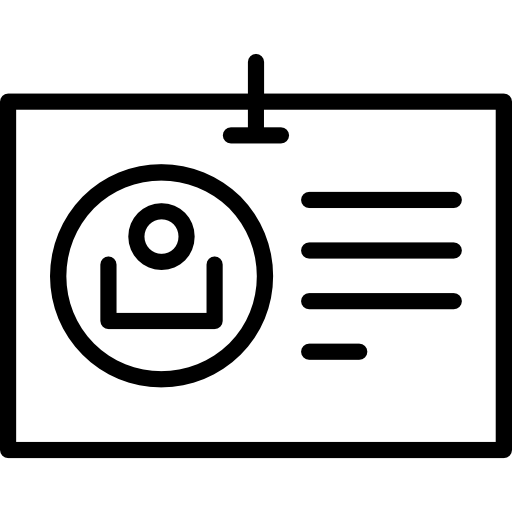 Minimalist ID Badge Icon for Identification