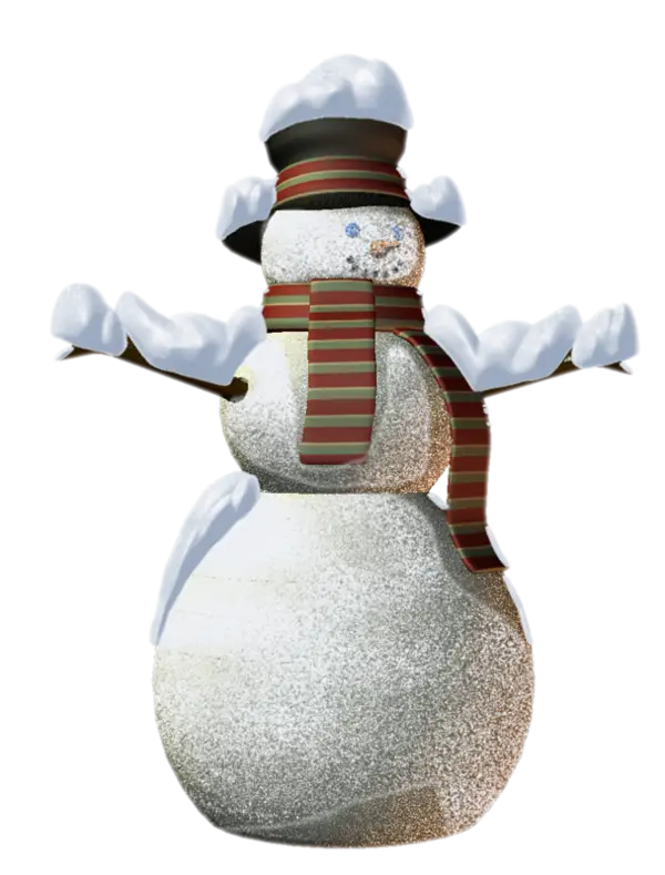 Snowman with Scarf and Hat