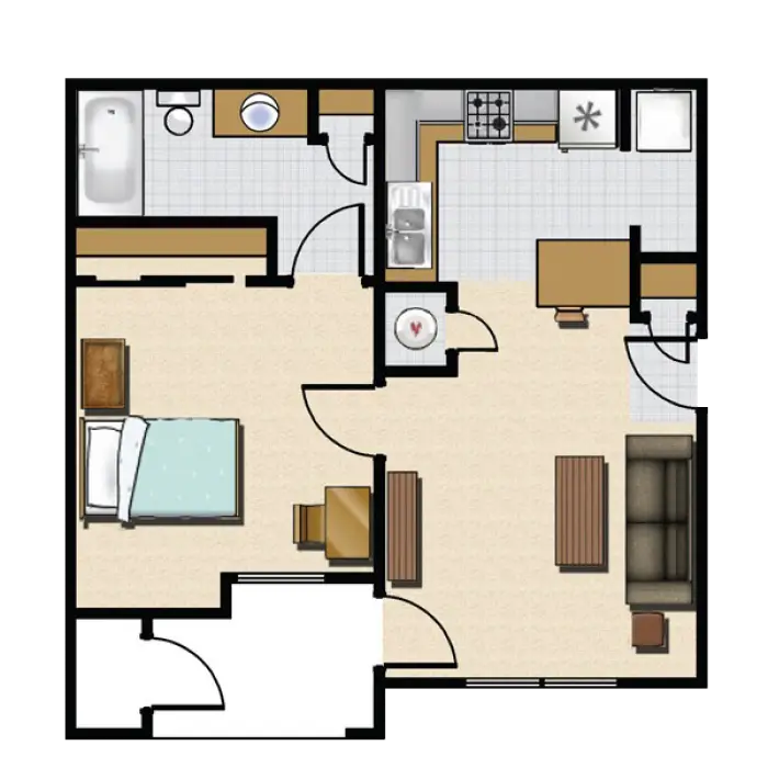 Detailed Apartment Floor Plan