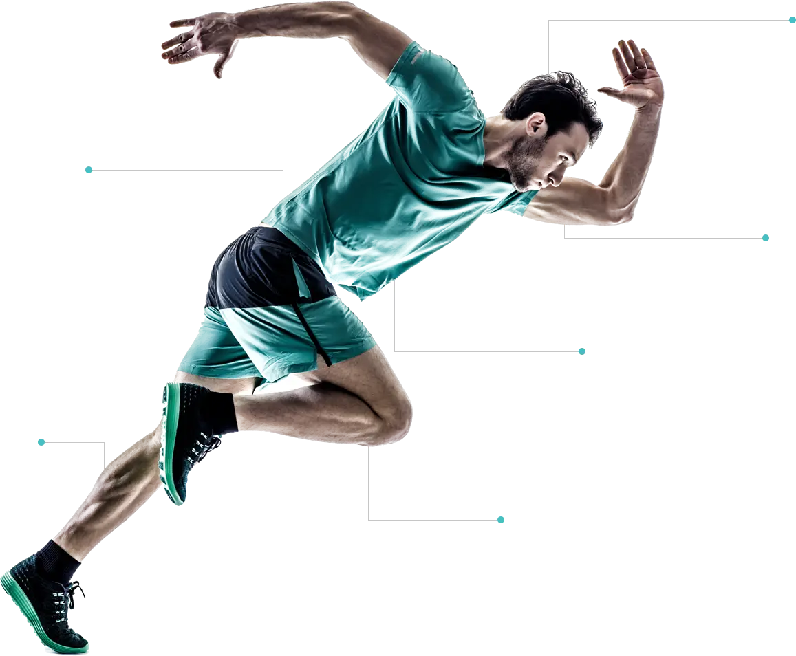 Athletic Man Sprinting in Motion